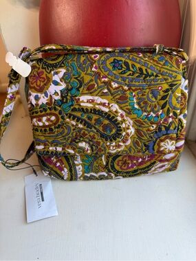 NWT Vera Bradley Olive Paisley Crossbody Bag